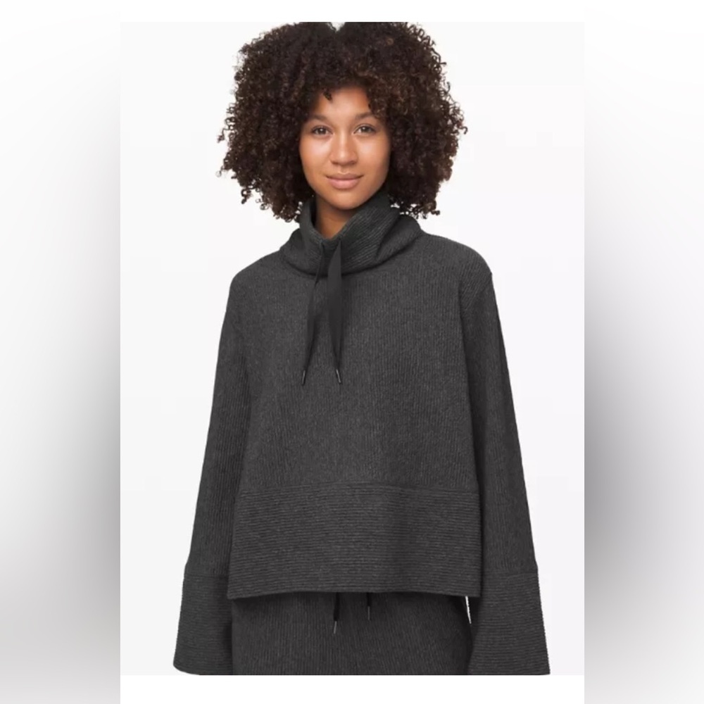 Lululemon | Retreat Yourself Cowl neck Pullover | Charcoal |‎ M/L | Like New!!